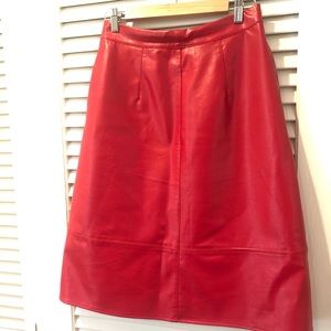 Anthropologie 4P faux leather midi skirt